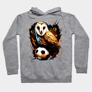 Barn Owl Sports Player Soccer Futball Football - Graphiti Art Graphic Trendy Holiday Gift Hoodie